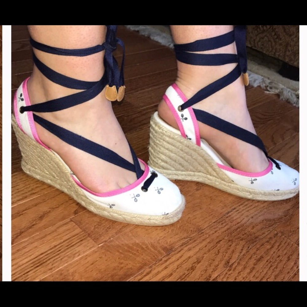 J. Crew lace up tennis racquet espadrilles
